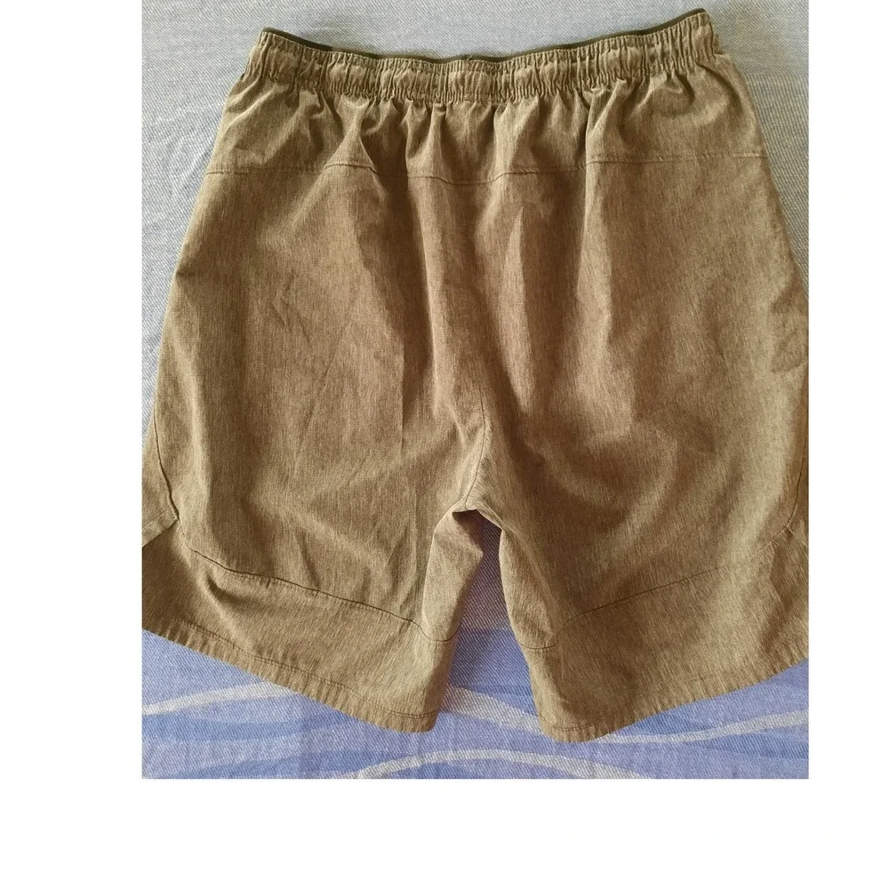 Prana Mens Mojo Shorts Olive Green Heather Stretch Yoga Climbing Size L 36-38 - Picture 3 of 8
